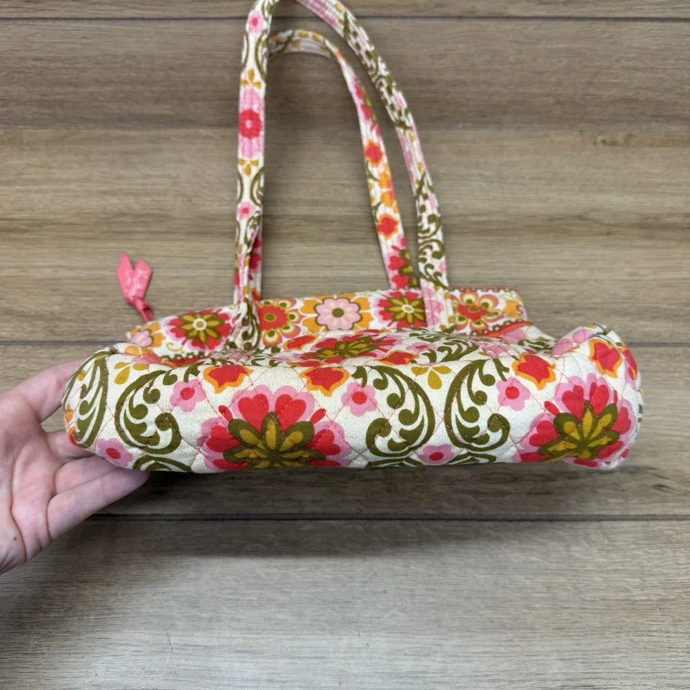 Vera Bradley Tote Shoulder Bag Folkloric Floral Pockets Retired Warm Summer